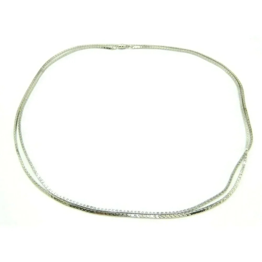 Pcraft Metal Mesh Box Chain Silver Tone Long Necklace Vintage 51.75"